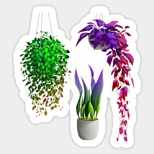 Vibrant Interior Plants - fun home decor Sticker